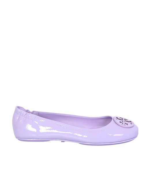Tory Burch Purple Minnie Travel Ballerina Flat Shoes