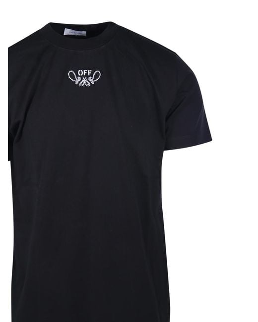 Off-White c/o Virgil Abloh Black Logo Printed Crewneck T-Shirt for men