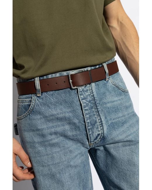 Bottega Veneta White Intrecciato Reversible Buckled Belt for men
