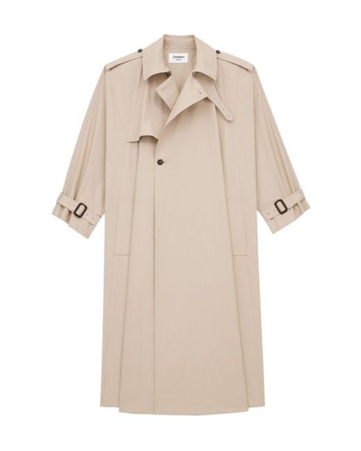 Saint Laurent Natural Twill Trench Coat for men