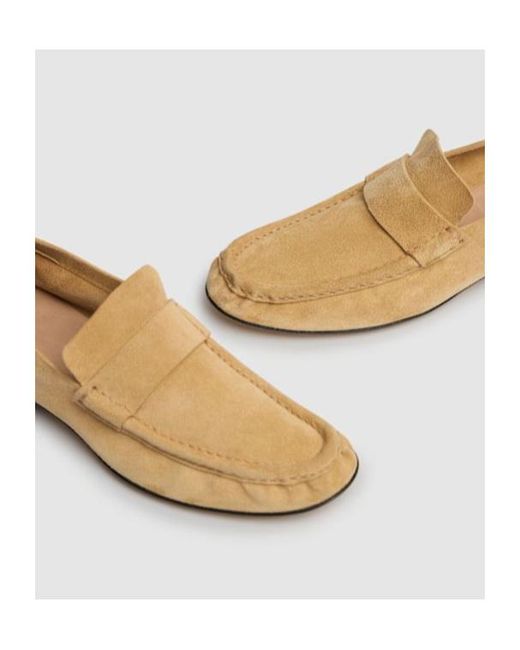 The Row Natural Soft Suede Loafers