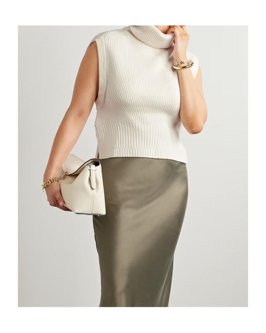 Jonathan Simkhai White Maple Ribbed Turtleneck Top