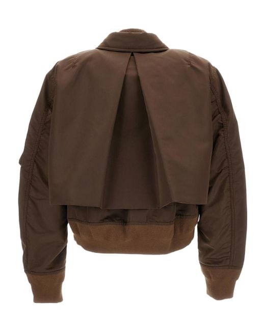 Sacai Brown Casual Zip-Up Jacket