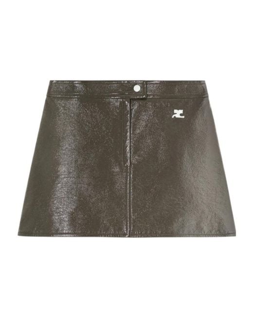 Courreges Green Courrèges Vinyl Mini Skirt