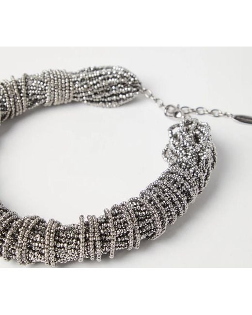 Brunello Cucinelli Metallic Vetro And Sterling Choker