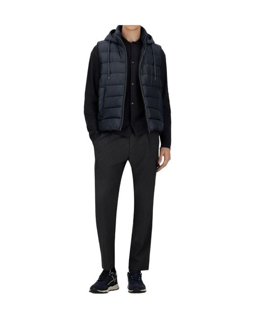 Herno Blue Drawstring Hooded Vest for men