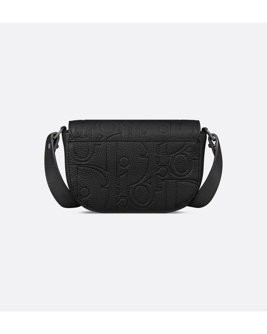 Dior Black Mini Saddle Messenger Bag With Flap for men