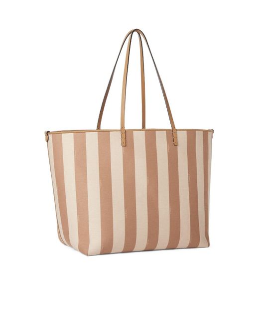 Fendi Natural Roll Striped Large Tote Bag