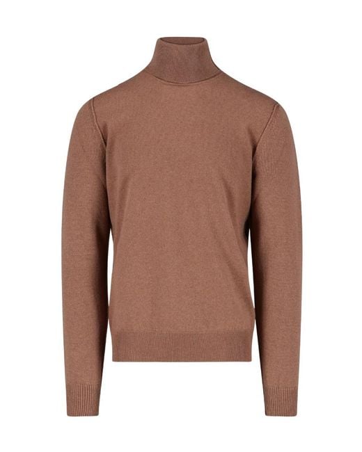 Maison Margiela Brown Roll-Neck Knitted Jumper for men
