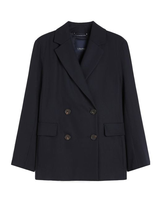 Max Mara Blue 'S Ester Double-Breasted Blazer