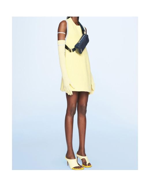 Jacquemus Yellow Bare-Shouldered Mini Dress