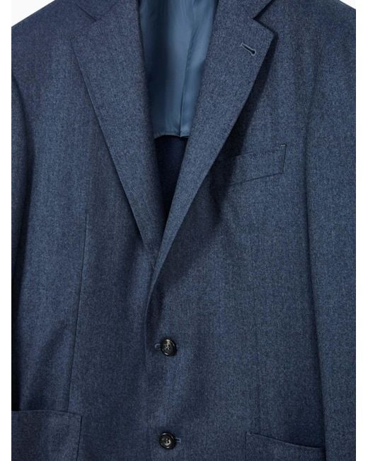 Canali Blue Long-Sleeve Blazer for men