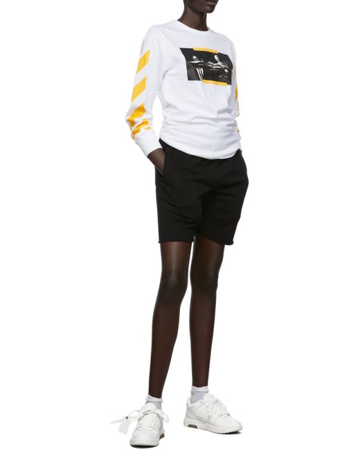 Off-White c/o Virgil Abloh White Caravaggio Painting Printed Crewneck T-Shirt for men