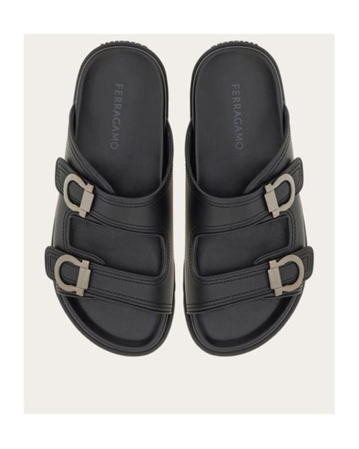 Ferragamo Black Ferragamo Double-Strap Sandals for men