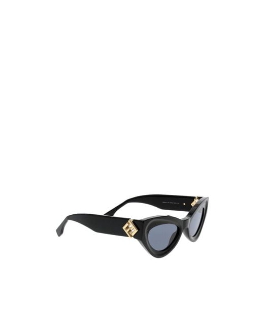 Fendi White Eyewear Cat-Eye Frame Sunglasses
