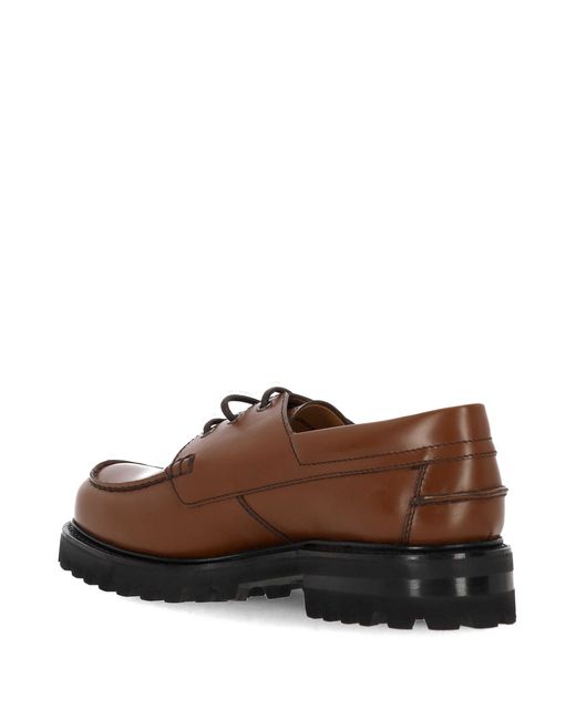 Church's Brown Round Toe Lace-Up Shoes for men