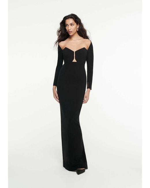 Roland Mouret Black Long-Sleeved Dress