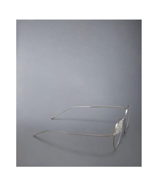 Thom Browne White Eyewear Round Frame Glasses for men