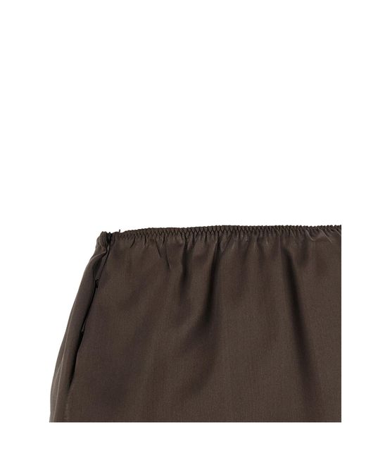 Magda Butrym Brown 11 Lace-Trim Mini Skirt