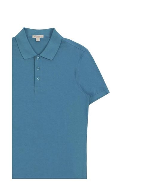 Burberry Blue Logo Short-Sleeved Polo Shirt for men