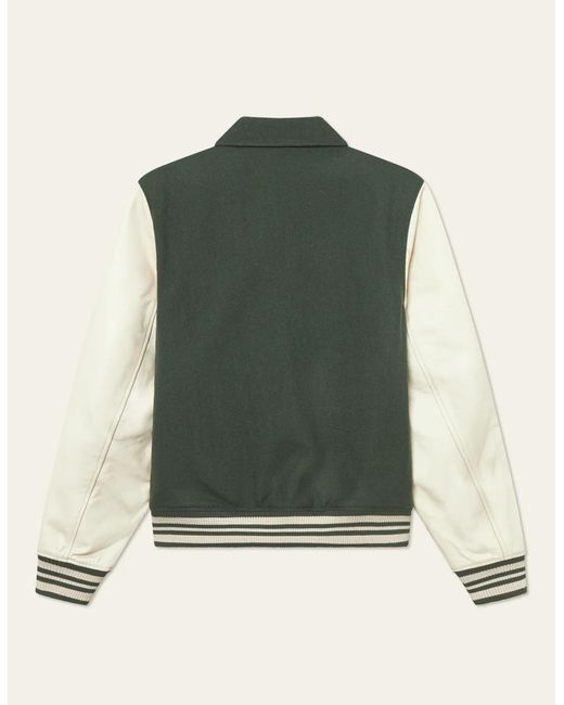 Les Deux Green Varsity Wool Jacket for men