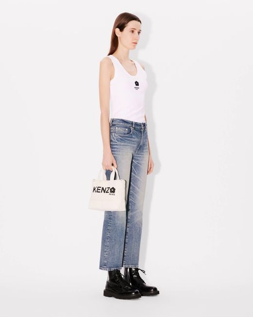 KENZO White Open Top Tote Bag