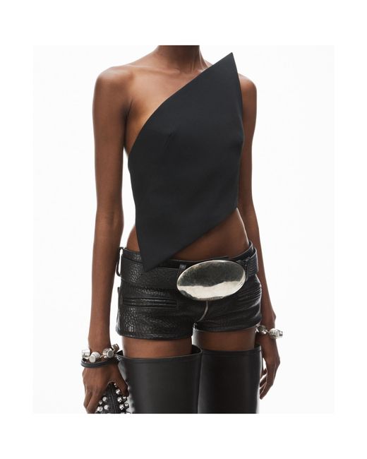 Alexander Wang Black Asymmetric One-Shoulder Top