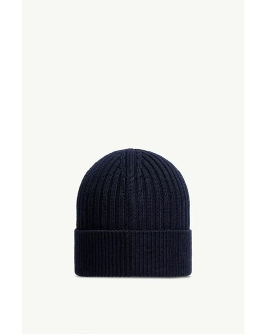 Moncler Blue Grenoble Ribbed Wool Hat for men