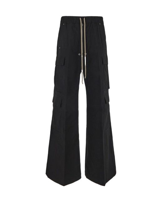 Rick Owens Black Belas Cotton Cargo Pants for men