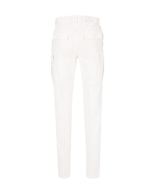 Eleventy White Casual Pants With Belt Loops for men