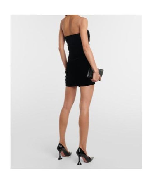 Alexandre Vauthier Black Strapless Embellished Minidress