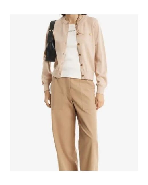 Maison Kitsuné Natural Maison Kitsuné Fox Patch Button Cardigan