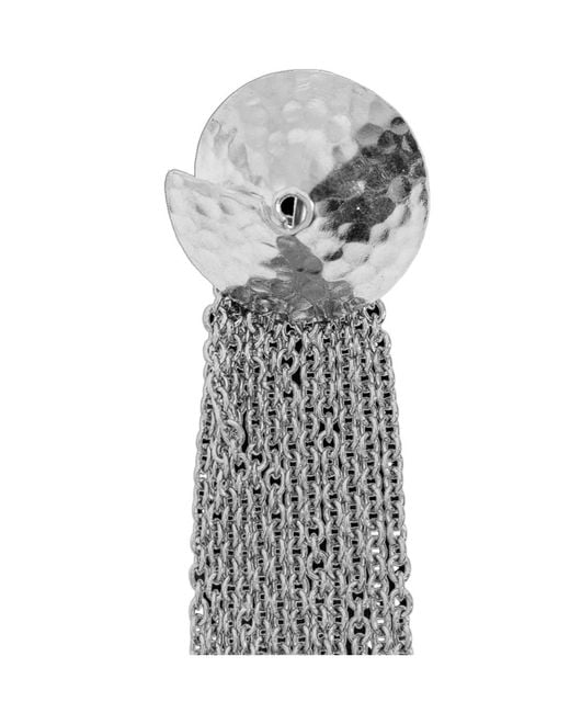 Lemaire White Chain Tassel Earrings