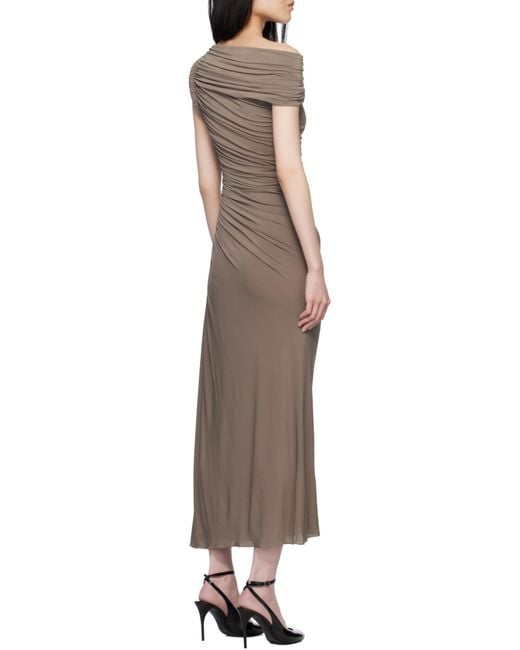 Alaïa Natural Draped Knit Dress