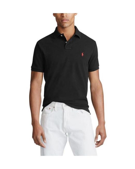 Polo Ralph Lauren Black Logo Short-Sleeved Polo Shirt for men