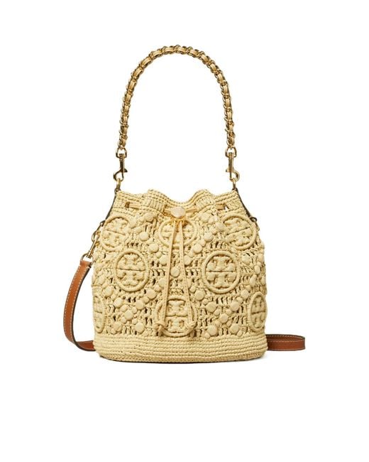 Tory Burch Metallic 'T Monogram' Crossbody Bag With Logo Embroidery And C