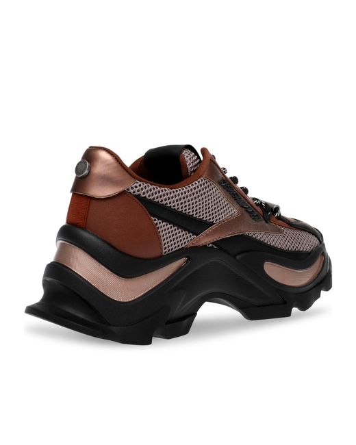 Steve Madden Brown Spliced Mesh Sneakers