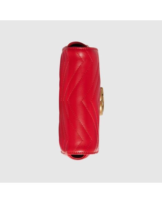 Gucci Red Interlocking G Marmont Shoulder Bag
