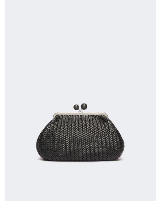 Weekend by Maxmara Black Medium-Sized Pasticcino Woven Shoulder Bag