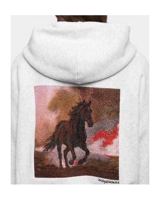 Zadig & Voltaire White Long-Sleeve Hooded Sweatshirt