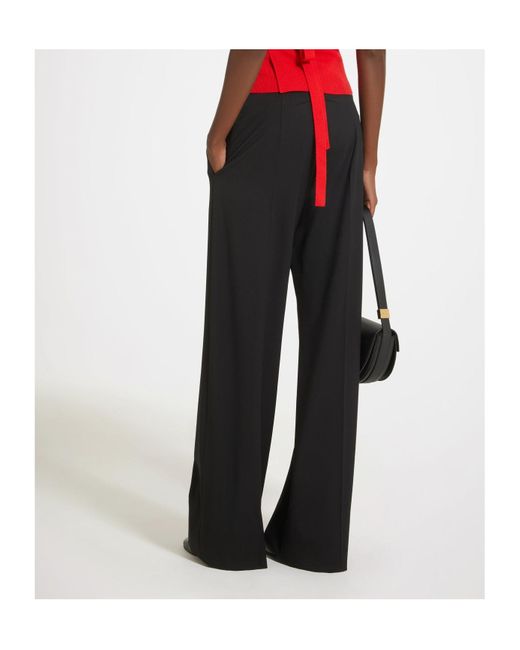 Patou Black Iconic High Waisted Straight-Leg Pants