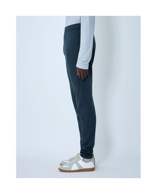 Rier Blue Elasticated Straight-Leg Pants for men