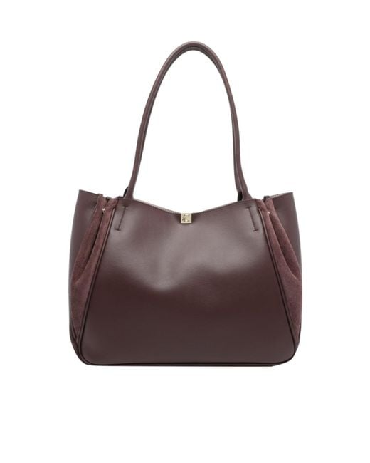 Coccinelle Brown Structured Double-Handle Tote Bag