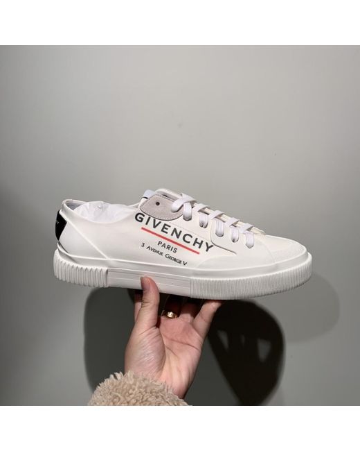 Givenchy White Address Logo-Print Low-Top Sneakers