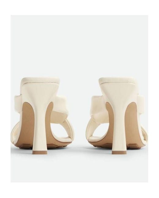 Bottega Veneta White Riva Padded Heeled Sandals