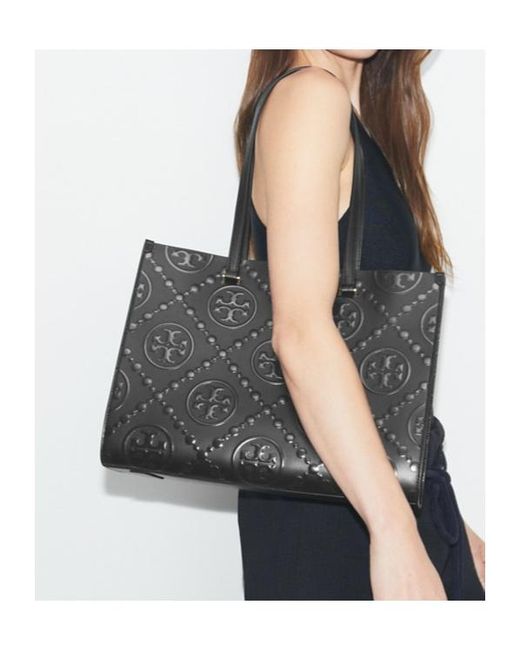 Tory Burch Black Monogram-Pattern Tote Bag