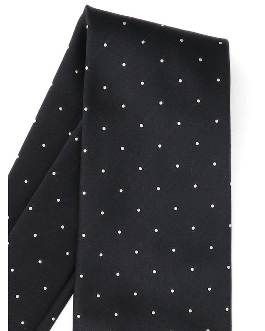 Tom Ford Black Polka-Dot Satin Tie for men