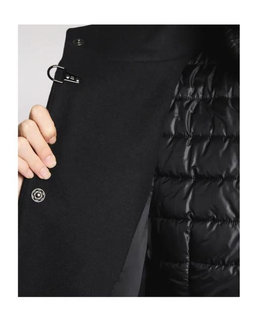 Fay Black Cape Wool Blend Coat