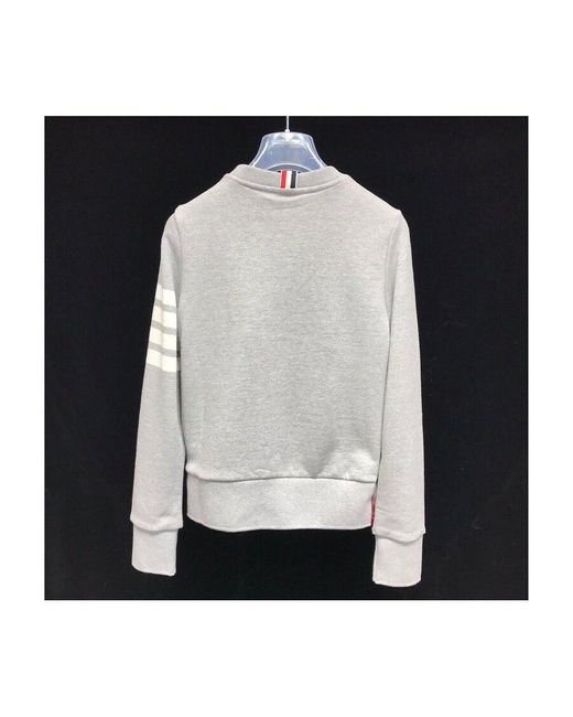 Thom Browne Gray 4-Bar Crewneck Sweatshirt