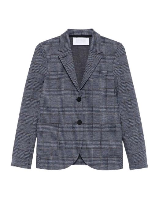 Harris Wharf London Blue Button Check Blazer